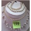 Image 2 : LOT 2 PEARL NECKLACES, 2 PEARL BRACELETS, 5 PAIR PEARL EARRINGS