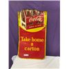 Image 1 : COCA COLA TIN SIGN (NOT COMPLETE + VERY OLD)30"X17"