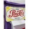 Image 1 : PEPSI SIGN-GREAT WALL HANGER REPAIR ON RIGHT SIDE AND TOP LEFT CORNER 59"X35"