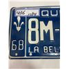 Image 2 : 1968 QUEBEC LICENSE PLATE
