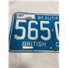 Image 2 : 1965 BRITISH COLUMBIA LICENSE PLATE