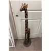 Image 1 : WOODEN GIRAFFE FOLK ART- 48" TALL