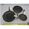 Image 1 : 3 CAST IRON FRYING PANS 1 stamped smart, 1 stamped levcoware