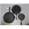 Image 2 : 3 CAST IRON FRYING PANS 1 stamped smart, 1 stamped levcoware
