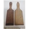 Image 4 : 743.  Wooden carved cookie mold & 2 butter paddles
