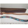 Image 5 : 755.  Leather ammo belt and beaded belt