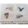 Image 1 : 757.  Lot of bird broaches (4)
