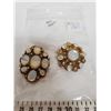 Image 1 : 767.  Faux moonstone and rhinestone broaches (2)