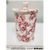 Image 1 : Cookie jar, “Devon Rose”, Burslem, England *cracked, needs repair, see photos*