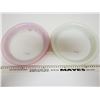 Image 1 : 783.  Pyrex pie plates, 8 ½”, lime green and desert dawn pink
