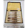 Image 1 : 786.   Mother of pearl and silver plate knife set in box