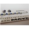 Image 2 : 791.  Coro silver tone & blue rhinestone necklace & clip earrings