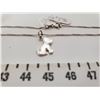 Image 3 : 796.  Child’s sterling silver necklace, 14”, with puppy pendant