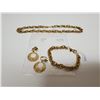 Image 1 : Gold tone “Celebrity” necklace, bracelet and clip earring set