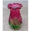Image 1 : Green and Cranberry Vase