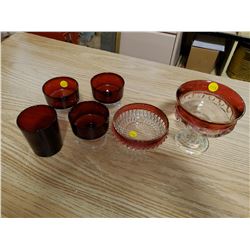 Vintage red glass (some indiana)