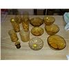Image 1 : 13 pieces amber gold vintage glass - some made in Italy