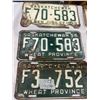 Image 2 : 5 - 1950's Sask. License Plates