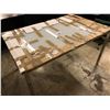 Image 1 : 5' FROSTED GLASS METAL FRAME TABLE