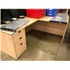 Image 1 : LIGHT MAPLE 6' X 6' L-SHAPE EXECUTIVE DESK WITH 3 DRAWER PEDESTAL,, RH