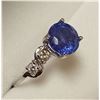 Image 2 : 10K WHITE  GOLD TANZANITE (2CT) DIAMOND RING