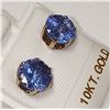 Image 2 : 10K YELLOW GOLD TANZANITE (3K) STUD EARRINGS
