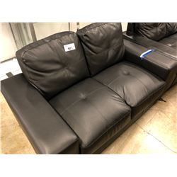 BLACK LEATHER LOVE SEAT