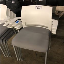 4 WHITE STACKING PADDED MODERN DESIGN CLIENT CHAIRS