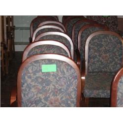 14 FLORAL CLOTH WOOD ARM CHAIRS