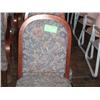 Image 1 : 2 FLORAL CLOTH WOOD ARM CHAIRS