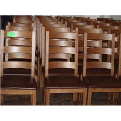 28 VINYL SEATED OAK CHAIRS