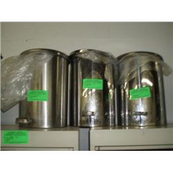 3 STAINLESS STEEL GARBAGE CANS