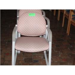 8 MAUVE VINYL METAL ARM CHAIRS