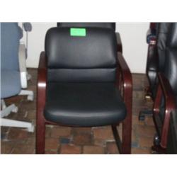 BLACK WOOD ARM CHAIR