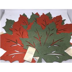 Felt Leaf Reversible Placemats (6 x 18in x 18in)