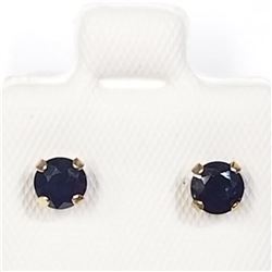 10K Yellow Gold Sapphire (September Birthstone)(0.8cts) Earrings, Made in Canada, Suggested Retail V