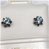 Image 1 : 14K White Gold Blue Zircon(0.36cts) Earrings, Made in Canada, Suggested Retail Value $160