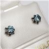 Image 2 : 14K White Gold Blue Zircon(0.36cts) Earrings, Made in Canada, Suggested Retail Value $160