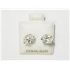 Image 2 : Silver Genuine Cubic Zirconia (4.28ct) (8x6mm) Earrings . Retail $40