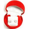 Image 5 : Silver Genuine Cubic Zirconia (4.28ct) (8x6mm) Earrings . Retail $40