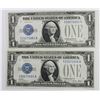 Image 1 : (2) 1928-A $1.00 SILVER CERTIFICATES