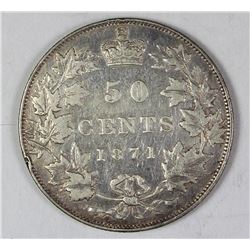 1871 CANADA SILVER HALF DOLLAR