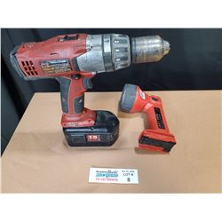 Milwaukee Cordless 18V Drill and Flashlight *Tested and Works*