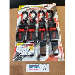 Erickson 4 pack of 1" x 15' 1300lb Ratchet Straps *New Factory Sealed*