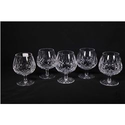 Five Waterford Lismore brandy balloon glasses