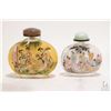Image 2 : Two Chinese reverse painted glass snuff bottles including a 3 1/4" and a 3 1/2"