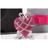 Image 2 : Pink Swarovski crystal heart brooch