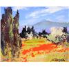 Image 2 : Oil on canvas pallet painting of a landscape signed by artist A. E. Turquin, 7" X 9"