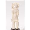 Image 4 : Genuine elephant tusk scrimshaw carving of an Asian fisherman, 6" in height plus rosewood plinth