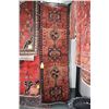 Image 1 : 100% handmade Iranian Karajeh wool carpet runner with multiple medallion, red background and highlig